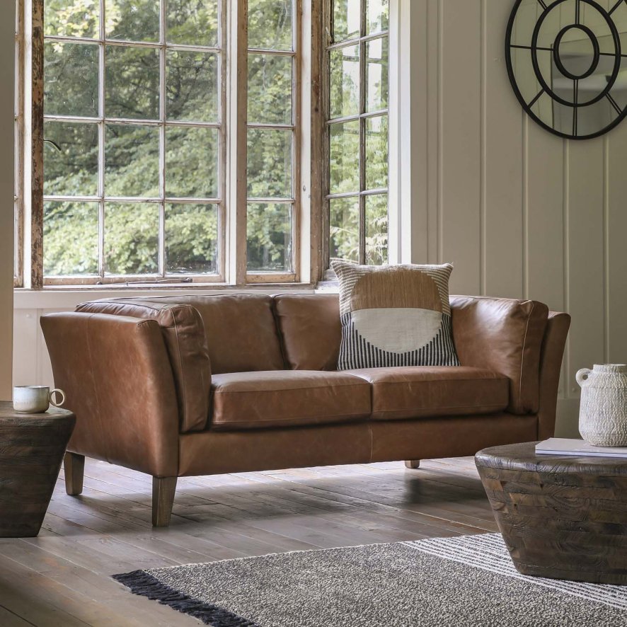 Ealing 2 Seater Sofa In Brown Vintage Leather