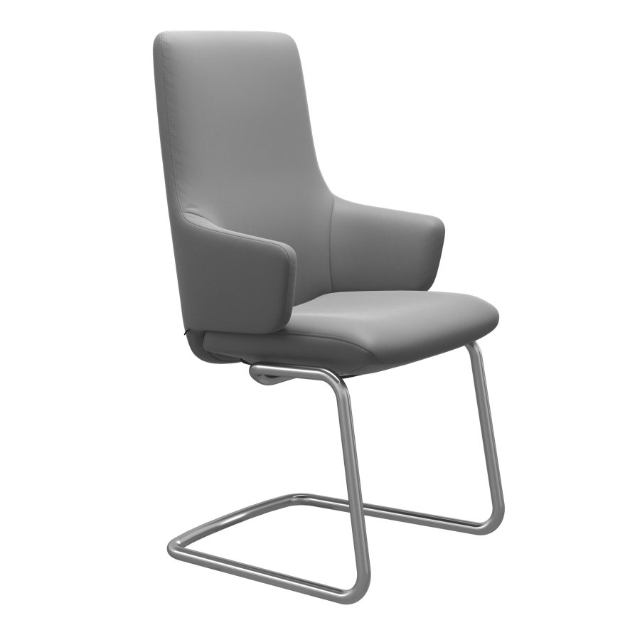 Stressless Laurel High Back Dining Chair With Cantilever Base Large With Arms In Fabric