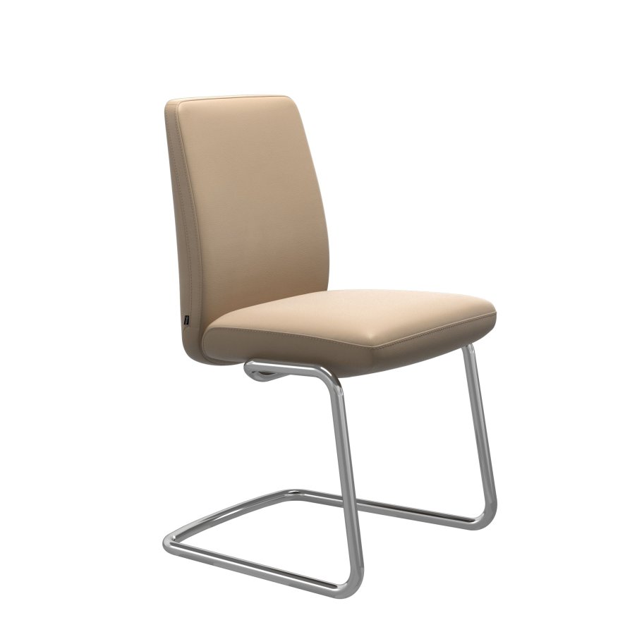 Stressless Vanilla Low Back Dining Chair With Cantilever Base Large With Arms In Fabric
