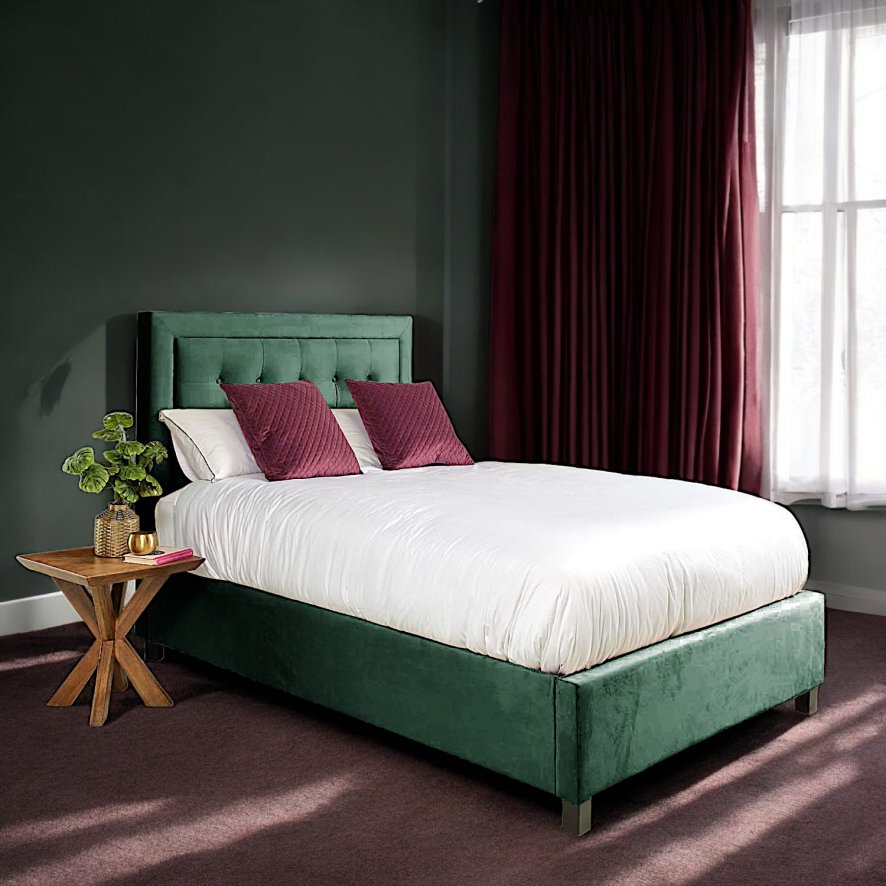 Woods Camila Ottoman King Size Bed - Green