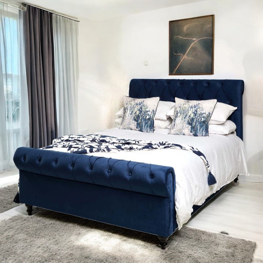 Chloe King Size Bed Blue