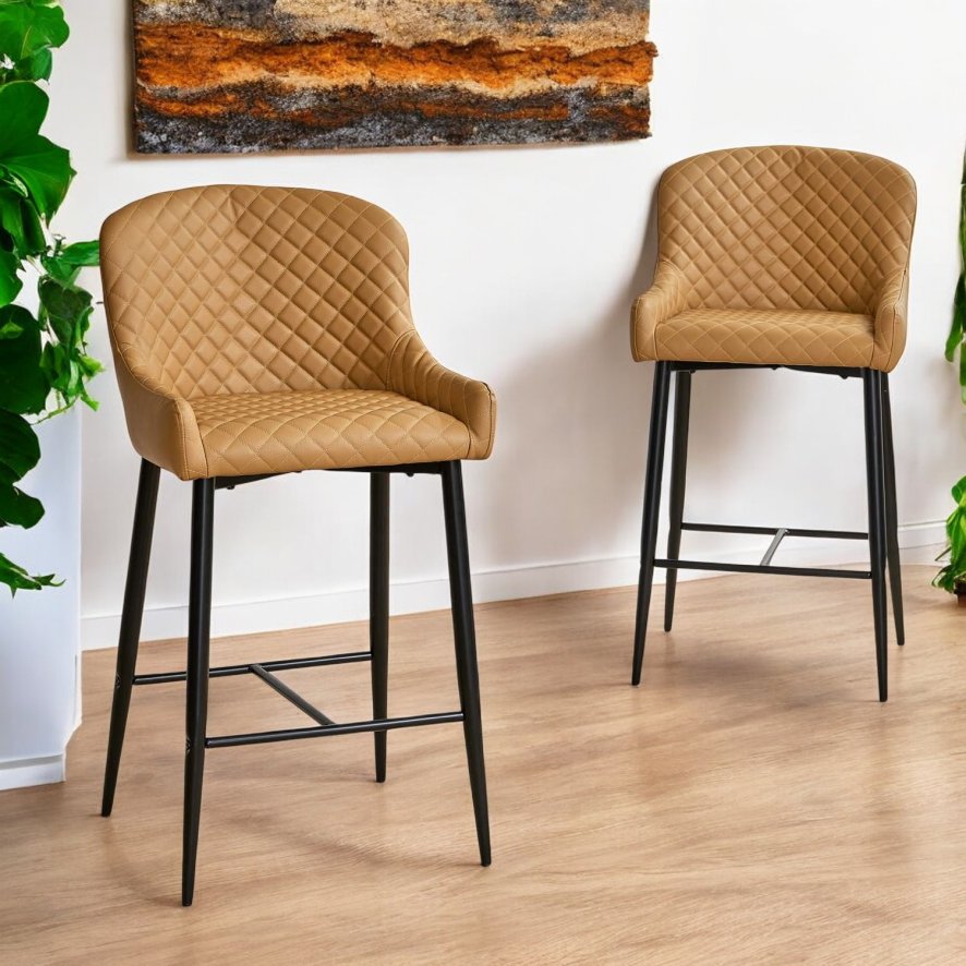 Woods Carlton Bar Stool - Mustard (Set of 2)