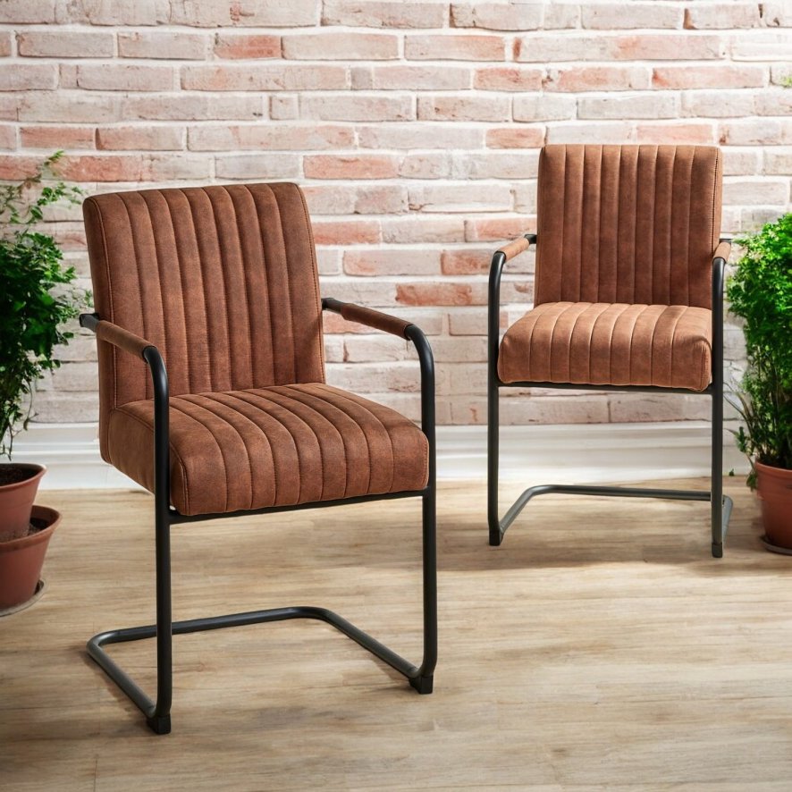 Woods Adele Pocket Sprung Dining Chair - Tan (Set of 2)