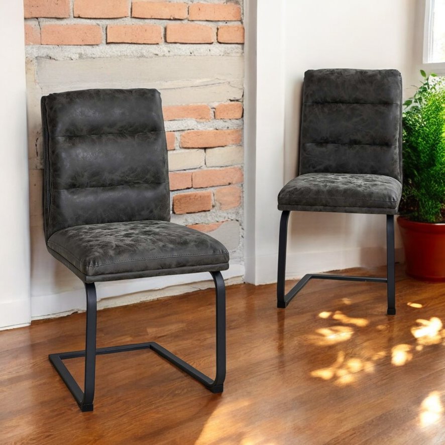 Woods Industrial Dining Chair - Grey (Set of 2)