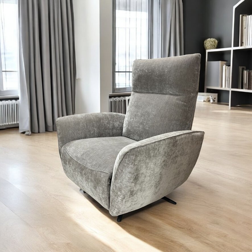 Woods Brodie Armchair with Power and Massage in Granite Fabric