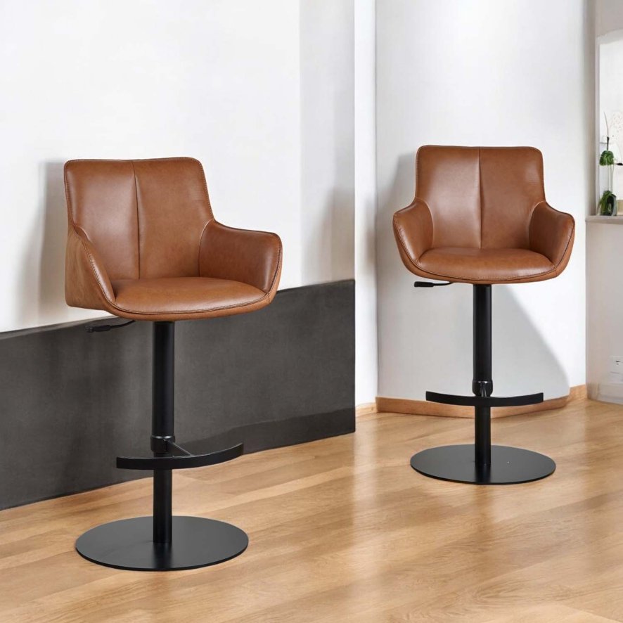 Savonna Cognac Bar Stool Set of 2