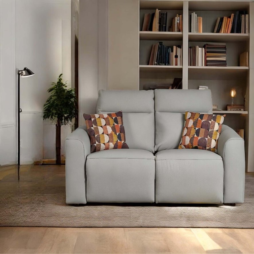 Woods Brodie 2 Seater Sofa with Power and Massage in Grey Leather