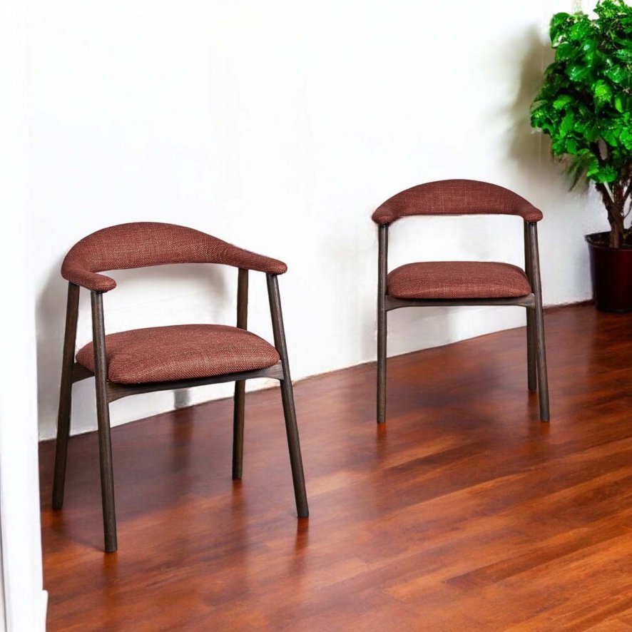 Woods Albi Dining Chair Copper Dark Oak Legs Set of 2 Woods Furniture