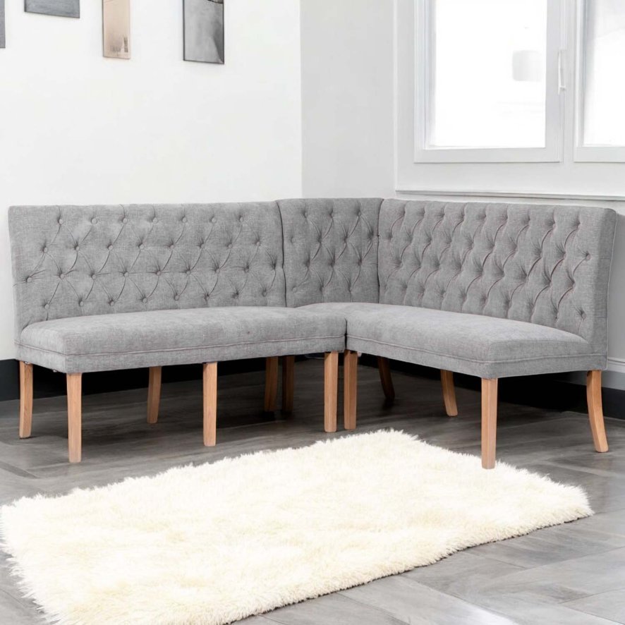 Woods Boston Corner Bench in Grey (Left Hand Facing)