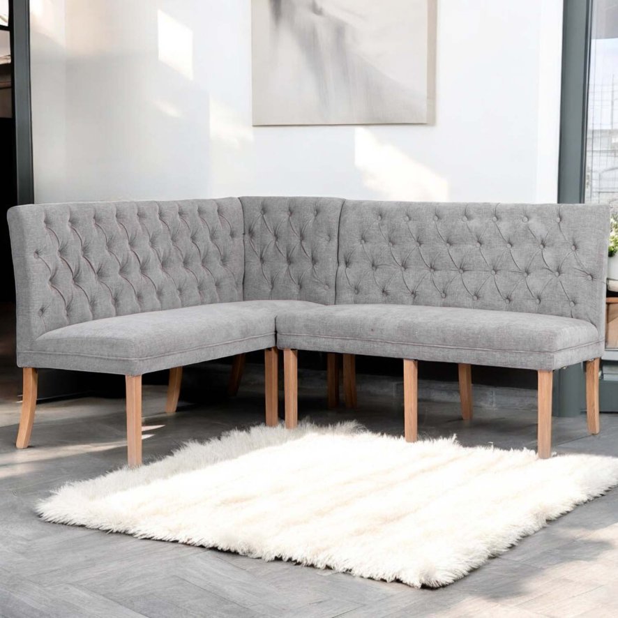 Woods Boston Corner Bench in Grey (Right Hand Facing)