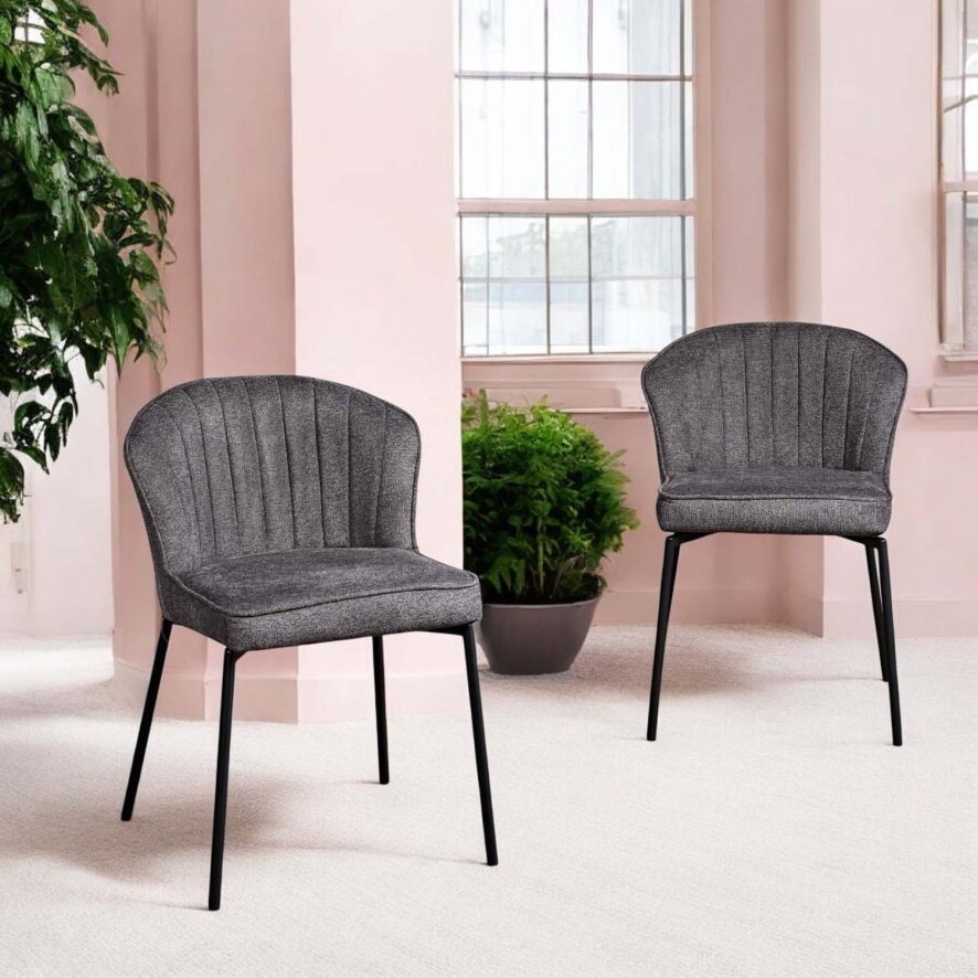 Woods Tristan Grey Fabric Dining Chair (Set of 2)