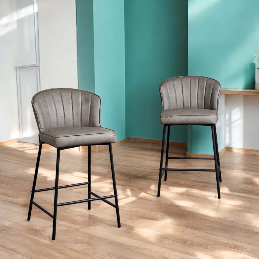 Woods Tristan Grey Bar Stool (Set of 2)