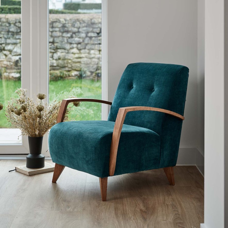 Woods Ibberton Accent Chair in Teal Henderson Chenille