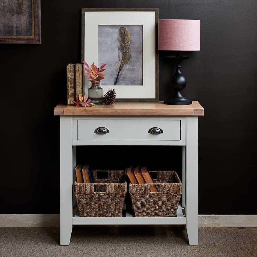 oak and white hall table