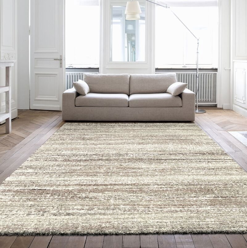 Woods Mehari Striped Beige Rug - Woods Furniture