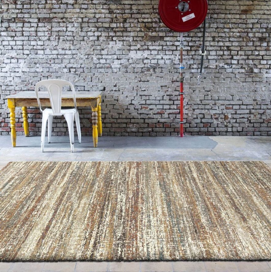 Mehari Striped Multi Brown Rug 160cm X 230cm