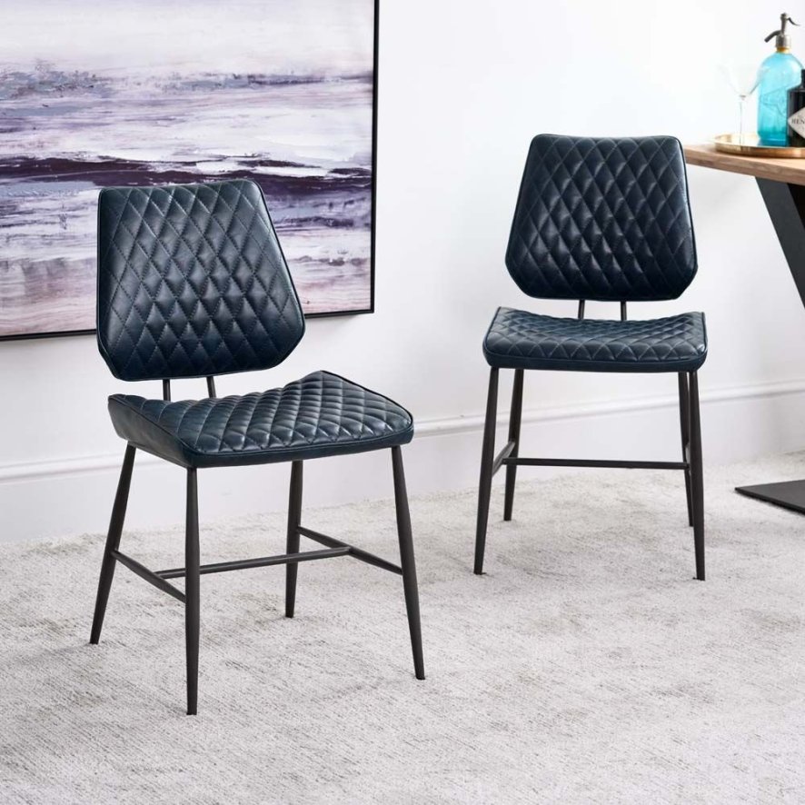 Digby Dark Blue Dining Chair Set Of 2