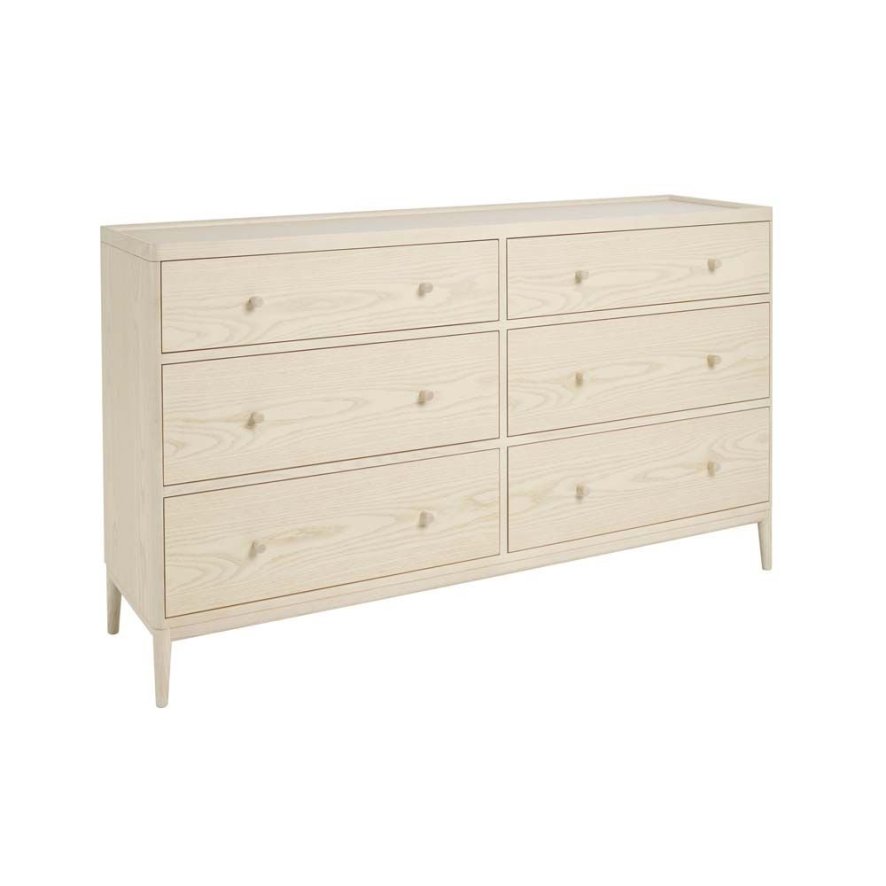 Ercol Salina 6 Drawer Wide Chest Pale Timber