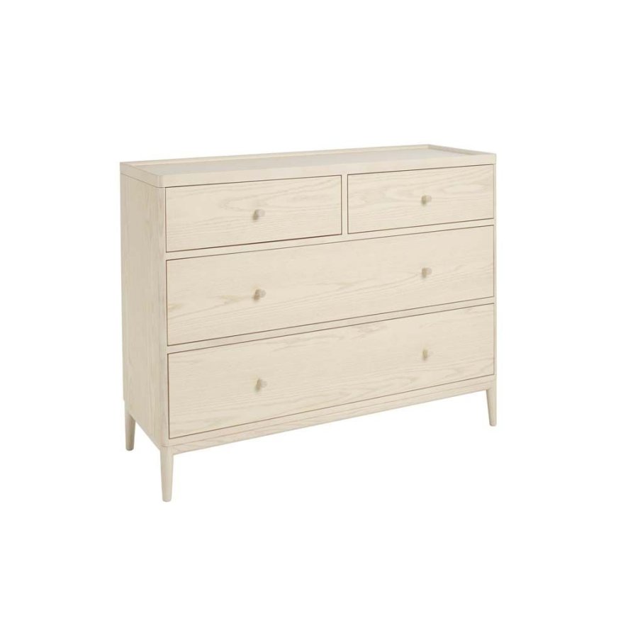 Ercol Salina 4 Drawer Wide Chest Pale Timber