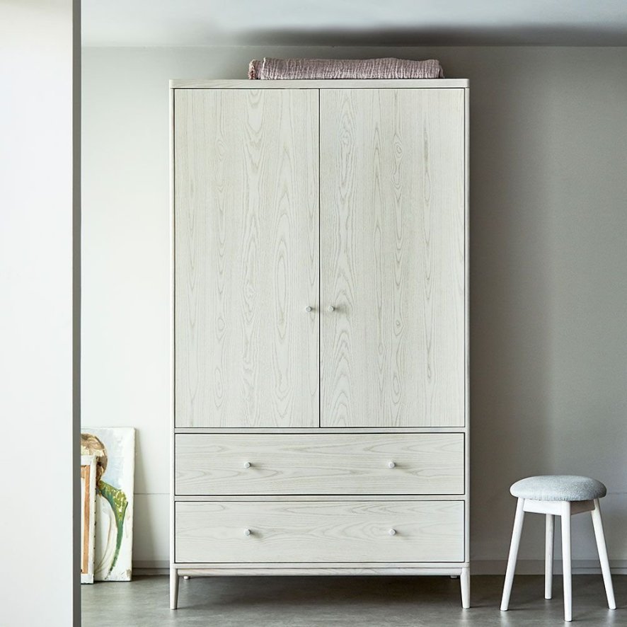 Ercol Salina 2 Door Wardrobe Pale Timber