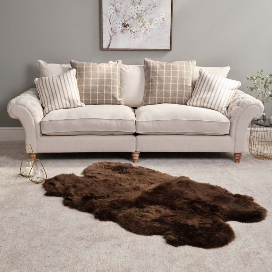 New Zealand Extralarge Brown Sheepskin Rug 110cm X 180cm