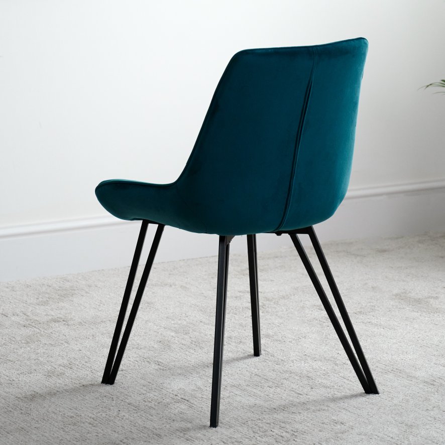 Dining Chair Pair, Teal - Chase - Woods Furniture