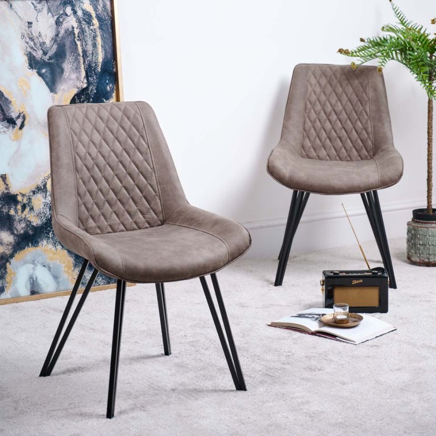 Finnick Light Grey Dining Chair Set Of 2