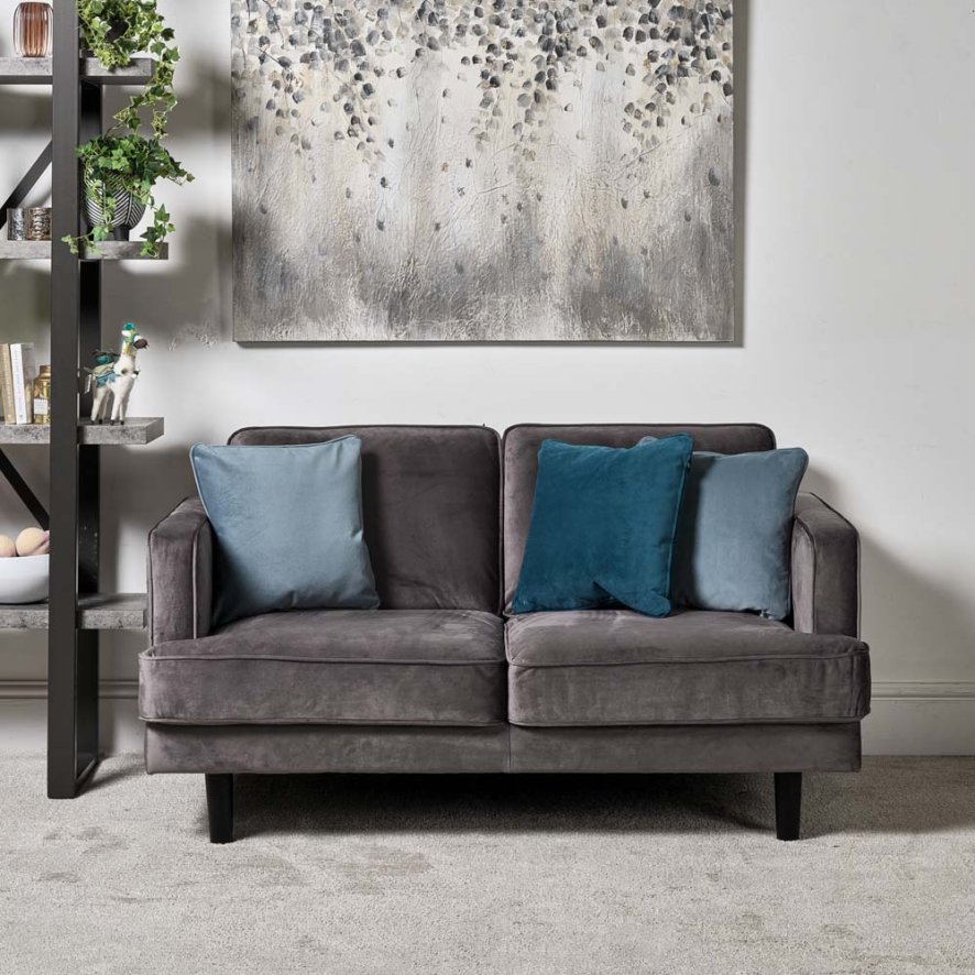 Mina 3 Seater Grey Leather Sofa