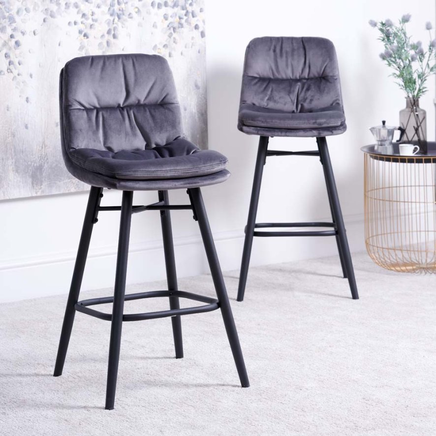 Enderson Bar Stool Dark Grey Set Of 2