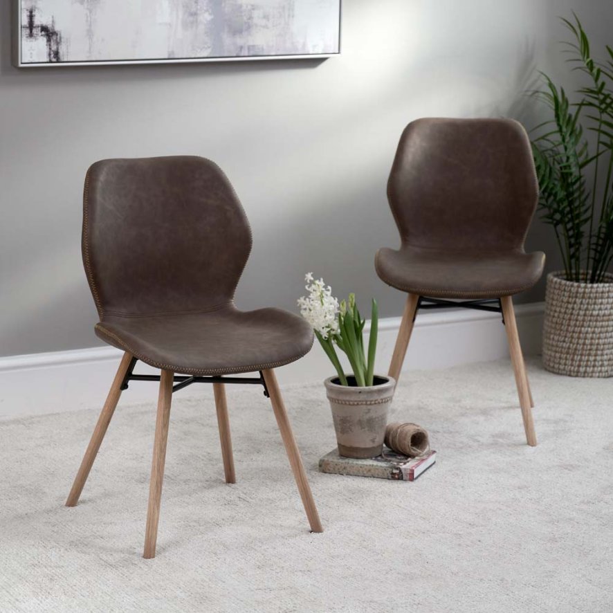 Durada Light Brown Dining Chair Set Of 2