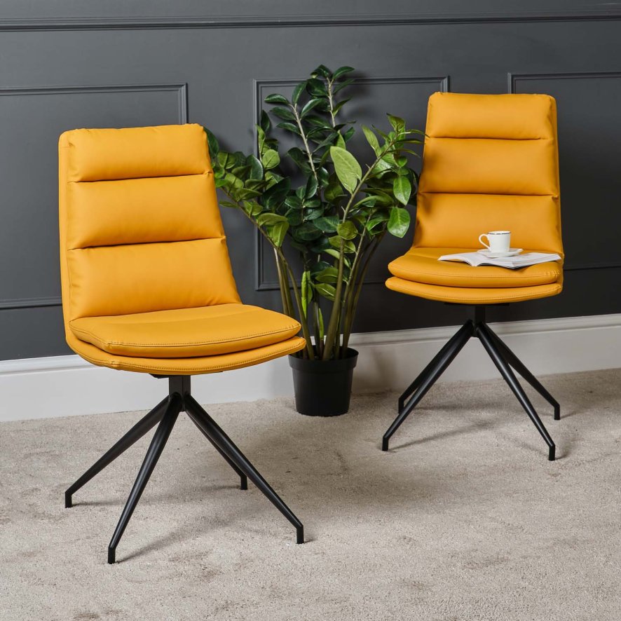 Nico Ochre Dining Chair Set Of 2