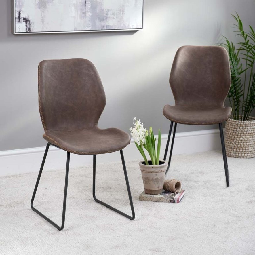 Callum Dark Brown Dining Chair Set Of 2