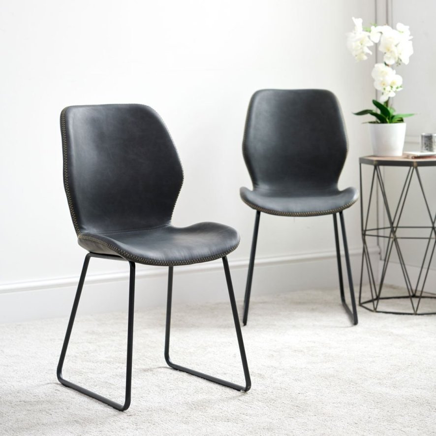 Callum Dark Grey Dining Chair Set Of 2