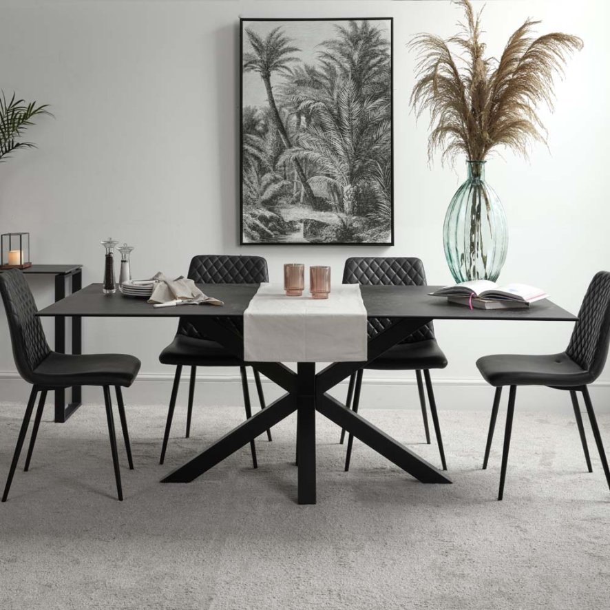 Eastcote Ceramic Dining Table 200cm Black