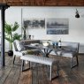 Woods Dante Dark Grey 135cm Dining Table with Corner Bench (RHF) and Low Bench