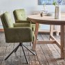 Woods Hampton Round Dining Table with 4 Parma Chairs in Dark Green