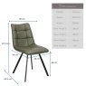 Woods Jack Olive Green Dining Chair with Slate Grey Piping (Set of 2)