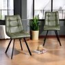 Woods Jack Olive Green Dining Chair with Slate Grey Piping (Set of 2)