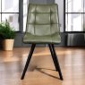 Woods Jack Olive Green Dining Chair with Slate Grey Piping (Set of 2)