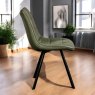 Woods Jack Olive Green Dining Chair with Slate Grey Piping (Set of 2)