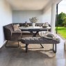 Woods Toscana White Motion Dining Table with Frampton Corner & Low Bench in Anthracite - Right Hand Facing