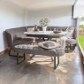 Woods Toscana White Motion Dining Table with Frampton Corner & Low Bench in Anthracite - Right Hand Facing