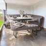 Woods Toscana White Motion Dining Table with Frampton Corner & Low Bench in Anthracite - Left Hand Facing