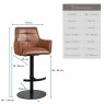 Woods Arno Cognac Leather Bar Stool (Set of 2)