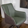 Woods Savonna Green Leather Dining Chair (Set of 2)