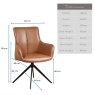 Woods Savonna Cognac Leather Dining Chair (Set of 2)