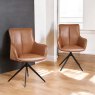 Woods Savonna Cognac Leather Dining Chair (Set of 2)