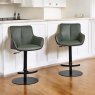 Woods Savonna Green Real Leather Bar Stool (Set of 2)