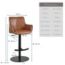 Woods Savonna Cognac Leather Bar Stool (Set of 2)