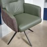 Woods Messina Green Leather Dining Chair (Set of 2)